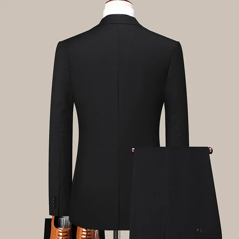 Polyester Single Breasted Suit | Slim-Fit