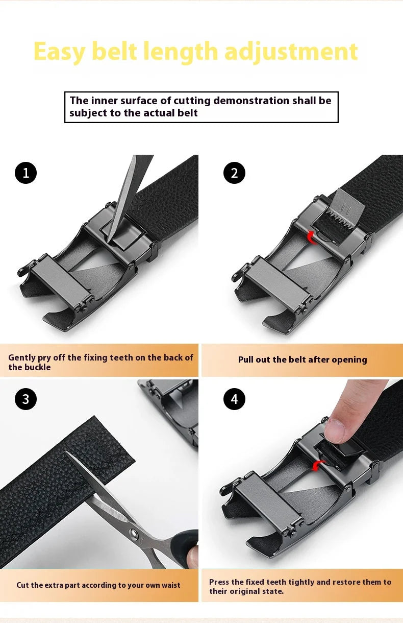 Fashion Designer Belt for Men High Quality Genuine Leather Men Belt Alloy Buckle Automatic Belt Business Belt Men