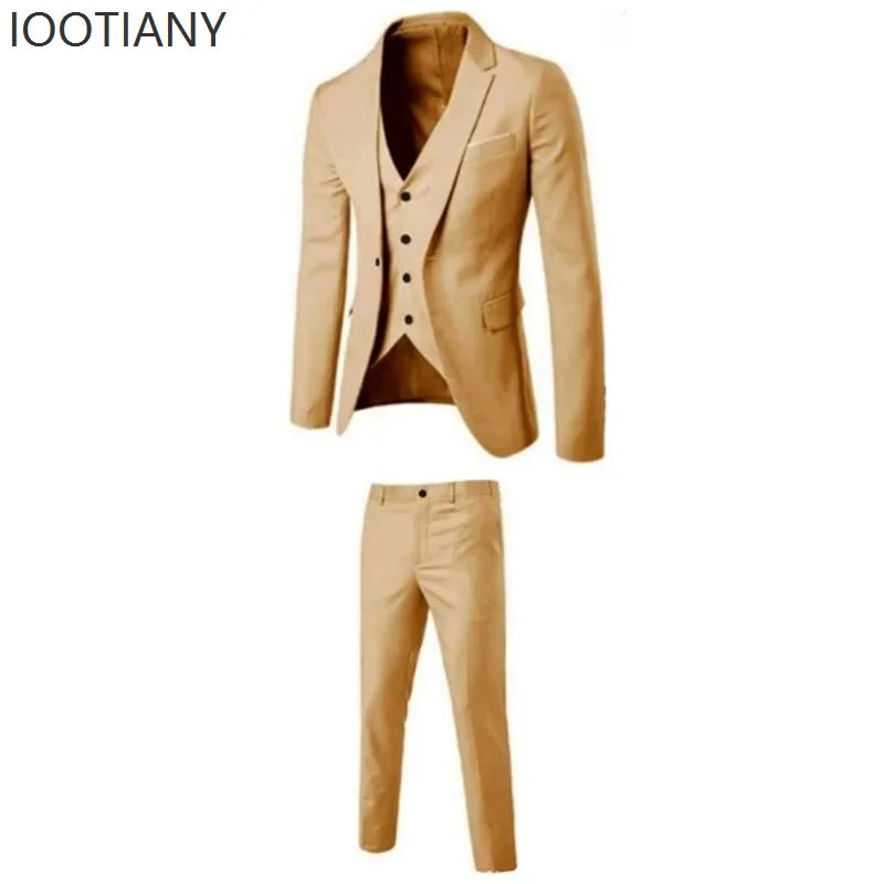 Polyester Three Piece Suit | Slim-Fit