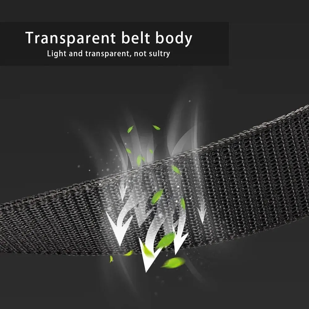 Men's Belt Automatic Metal Buckle Imitation Nylon Webbing Outdoor Work Belt Toothless Automatic Buckle Casual Sports Canvas Belt