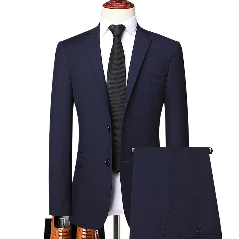 Polyester Single Breasted Suit | Slim-Fit