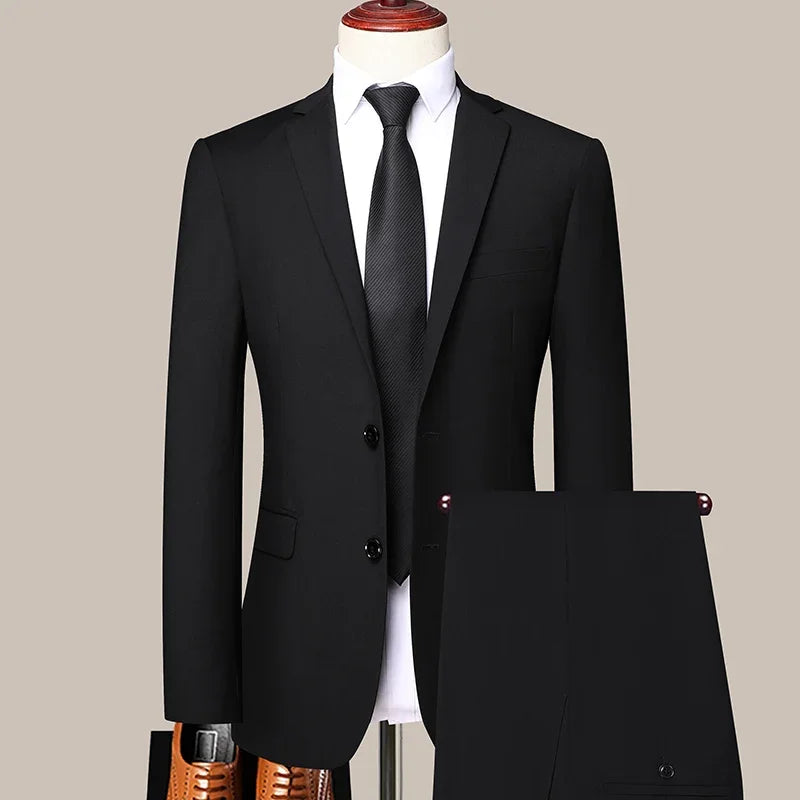 Polyester Single Breasted Suit | Slim-Fit
