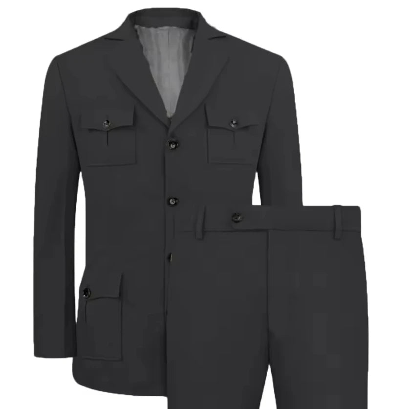 Polyester Double Breasted Suit