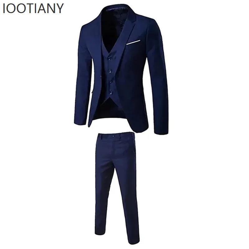 Polyester Three Piece Suit | Slim-Fit