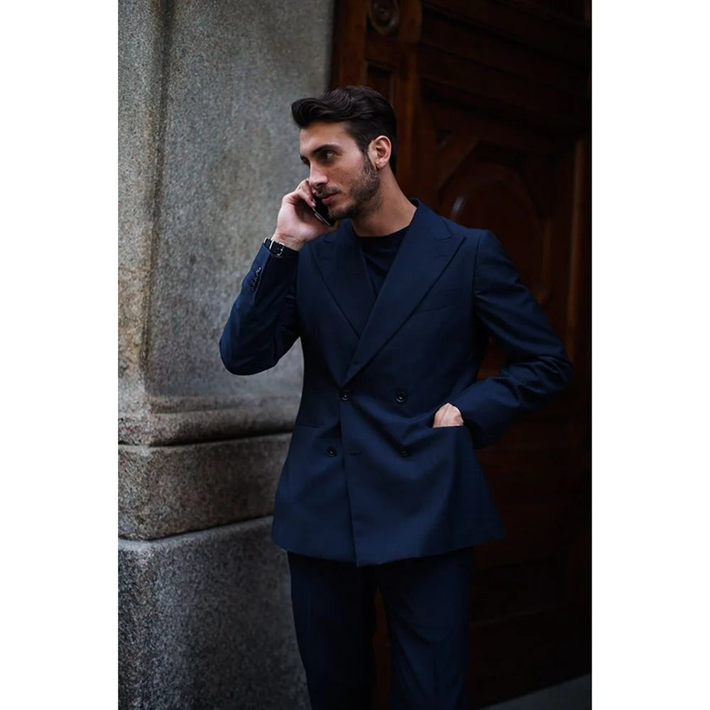 Cotton Double Breasted Suit