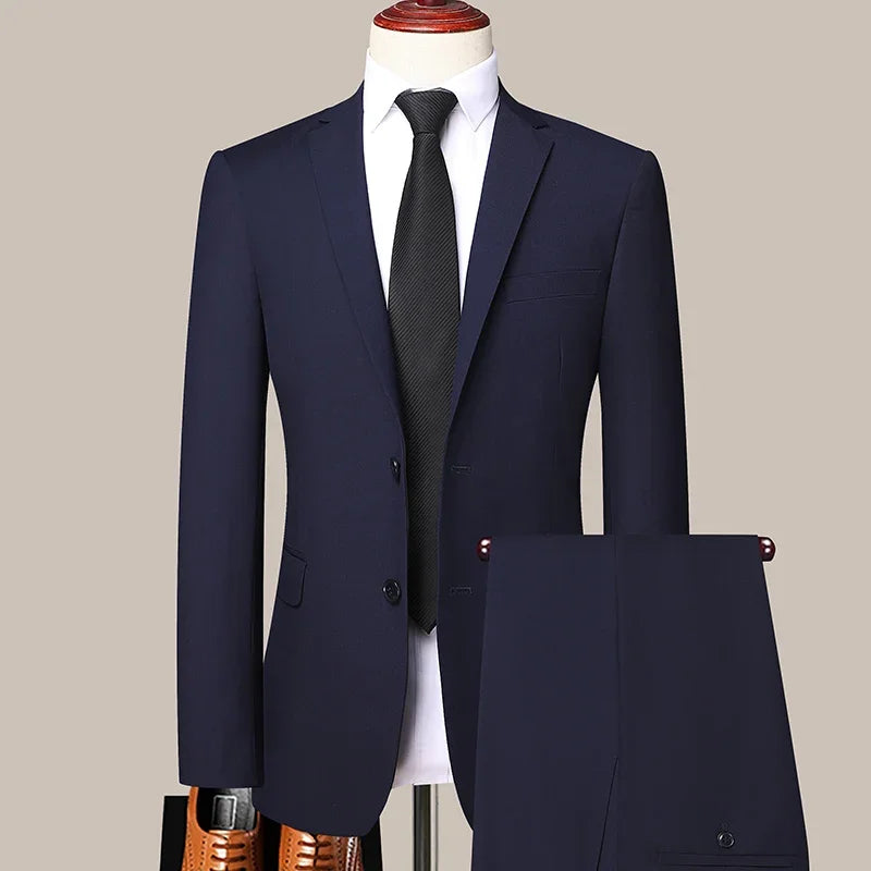 Polyester Single Breasted Suit | Slim-Fit