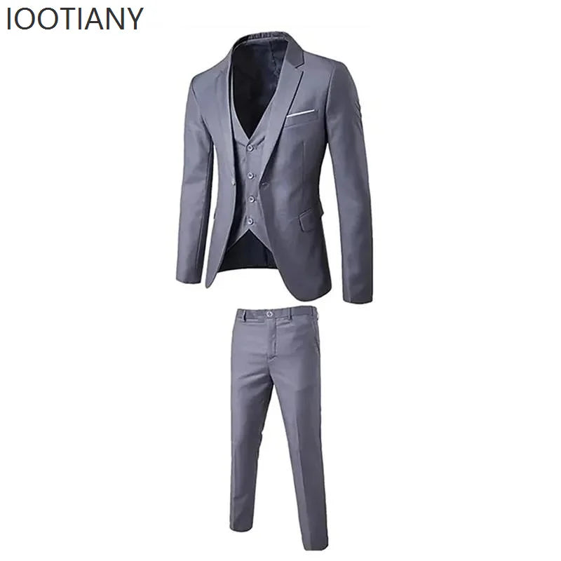 Polyester Three Piece Suit | Slim-Fit
