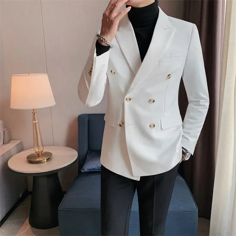 Polyester Double Breasted Suit | Slim-Fit