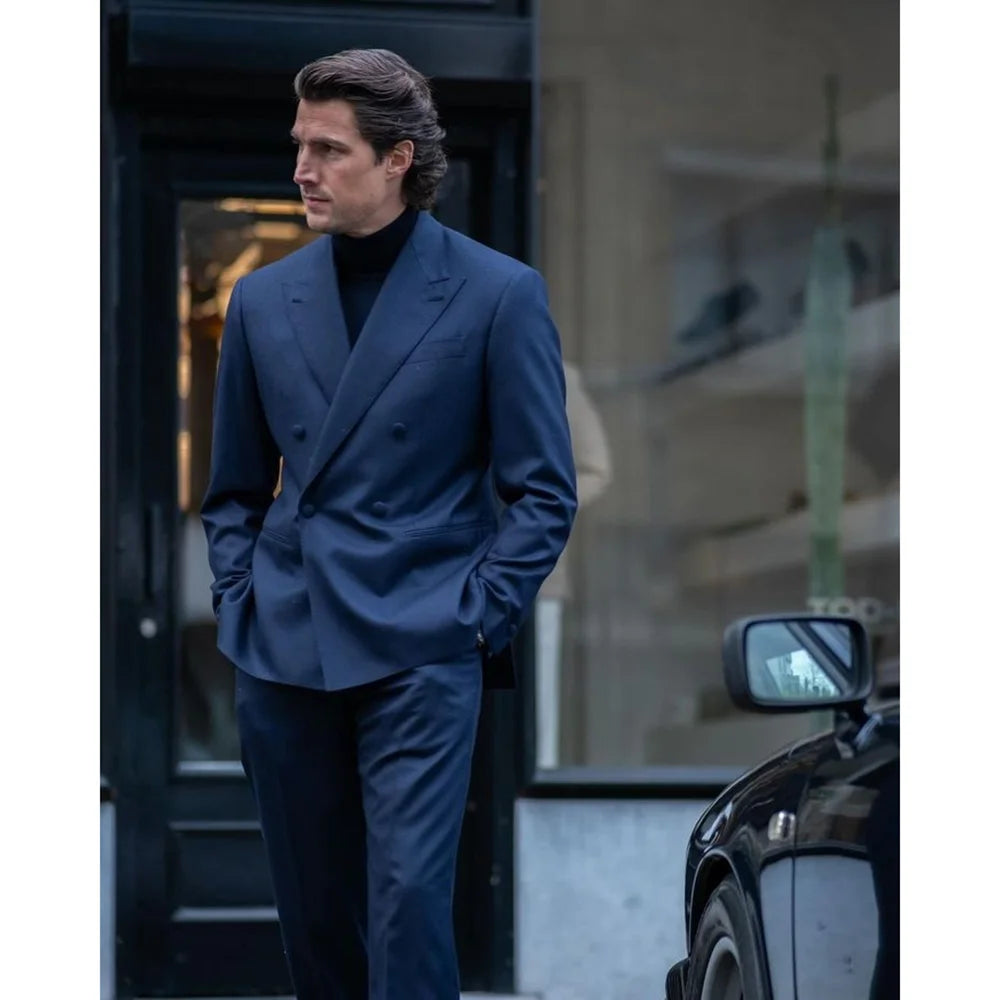 Cotton Double Breasted Suit